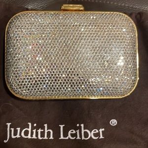 Judith Leiber crystal bag with mirror, comb and change purse EUC